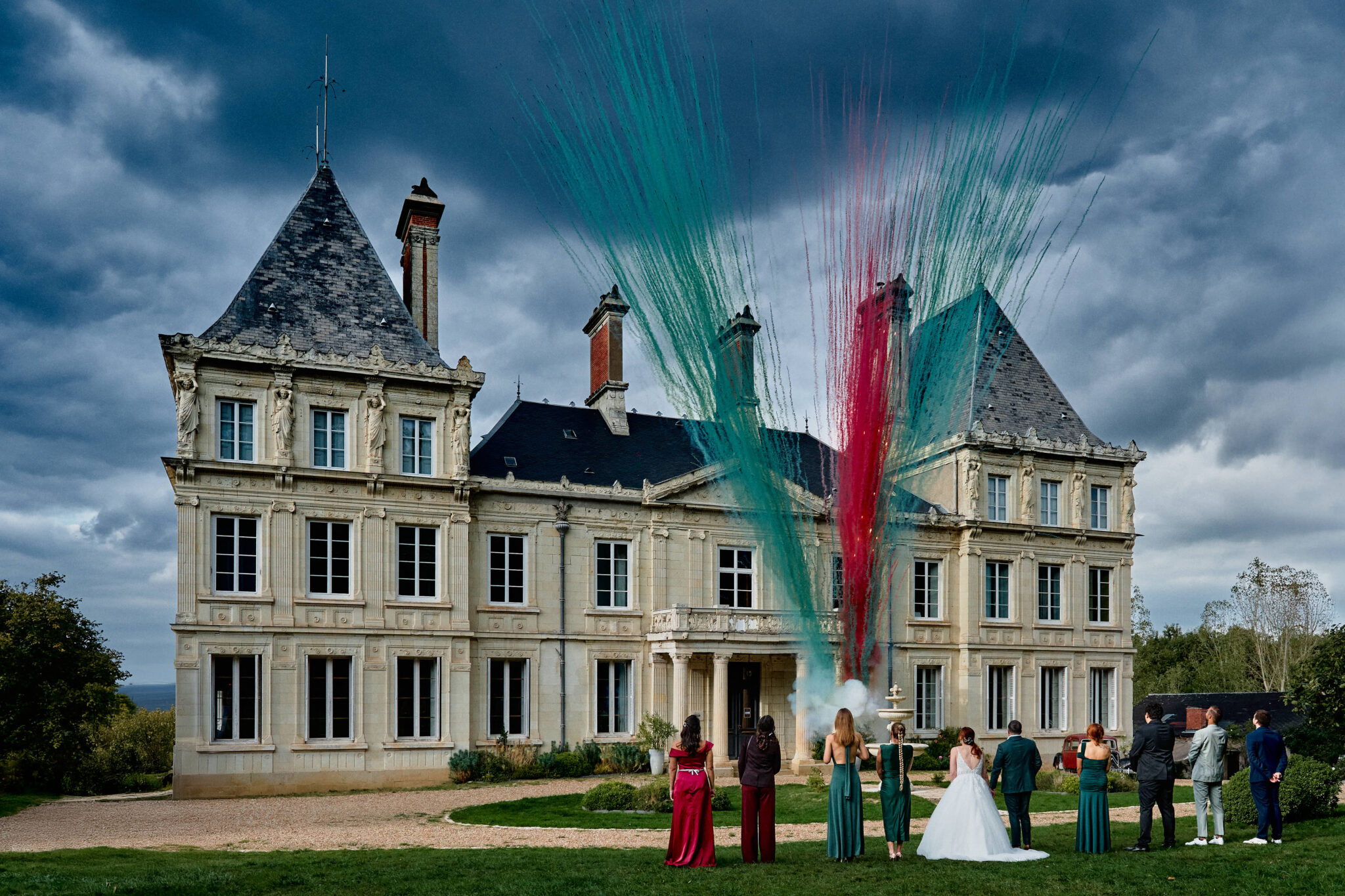 feu d'artifice au château escale